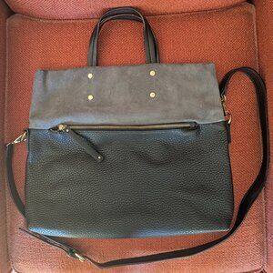 Versatile Faux Leather & Suede Shoulder Bag (or Satchel!)